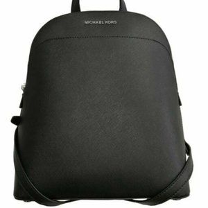 Michael Kors Emmy Large Leather Dome Backpack Bag